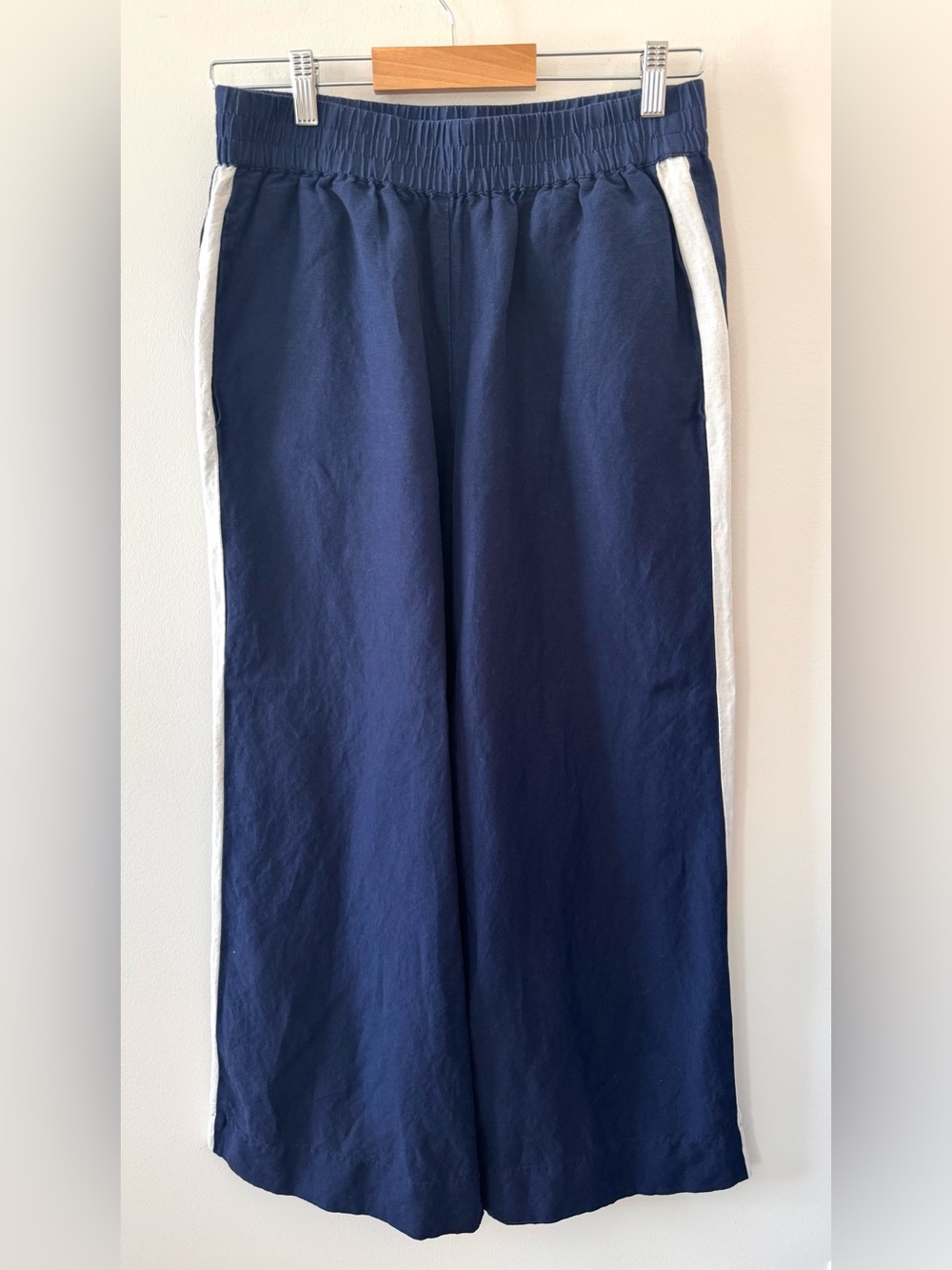 EVEREVE Tala Poplin Track Pant Blue White Stripe - Size S